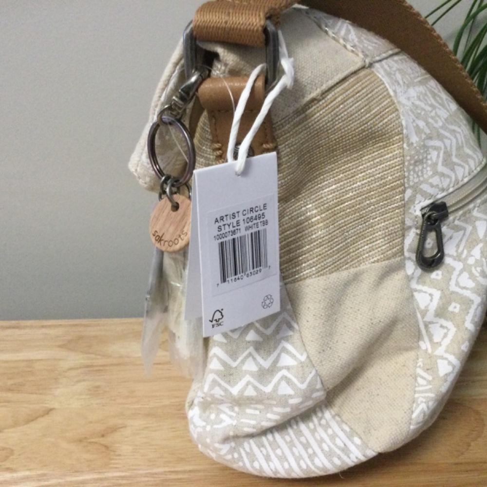 Sakroots Artist Circle Sand-Colored Canvas Crossbody Bag, NWT - Picture 7 of 7